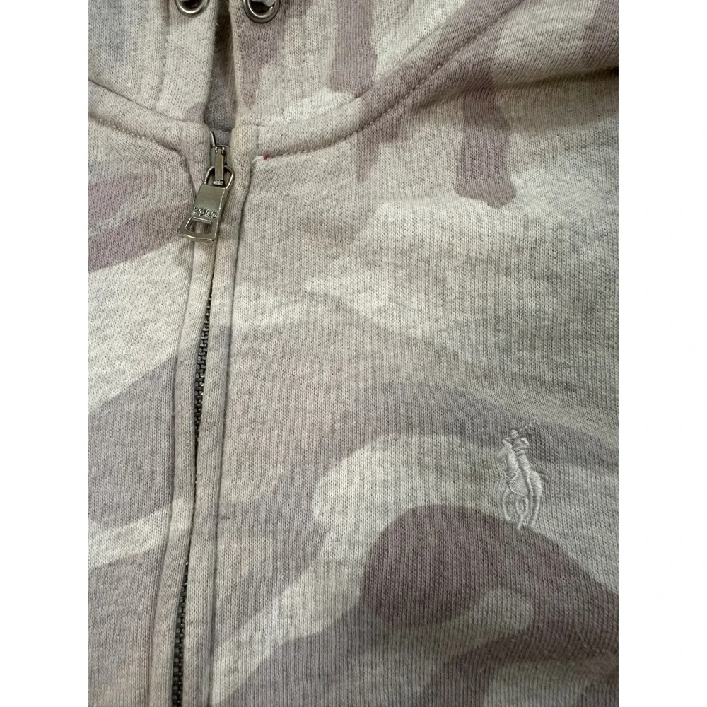 Polo‎ Ralph Lauren Mens XS Camo Full Zip Hoodie Grey Tan Camouflage Pony Logo